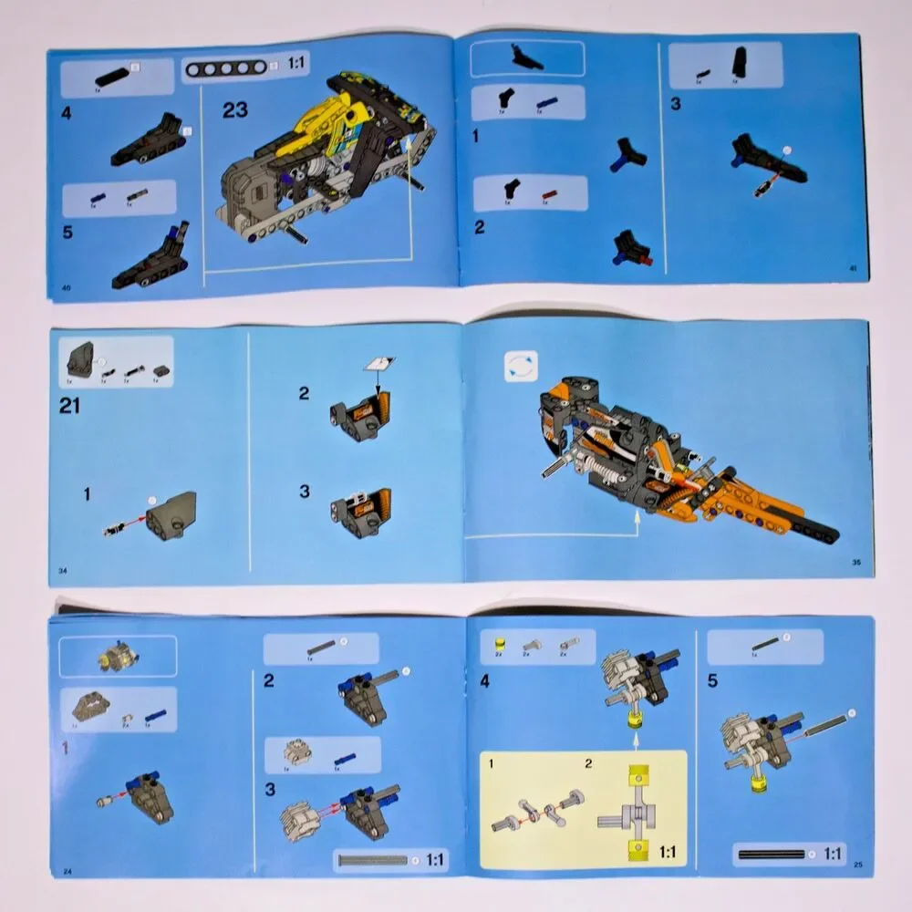 Technic 42034 42026 42002 Instruction Manuals Quad Cycle F1 Car Airplane (A4)
